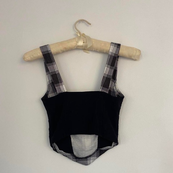 Black & white plaid corset top. - Picture 3 of 3
